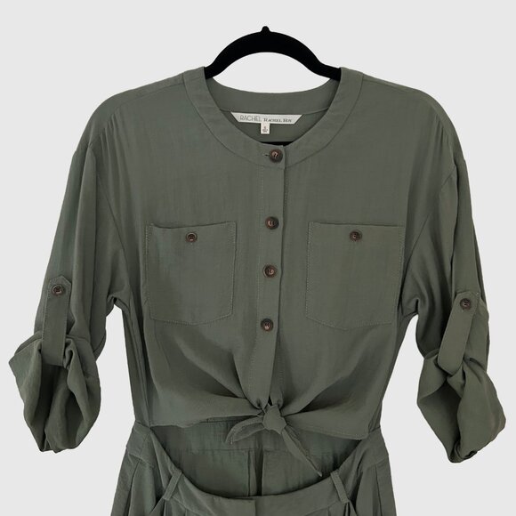 Rachel Roy Romper Style Dress Skirt Bare Midriff - Olive Green - US 6 - Picture 4 of 5